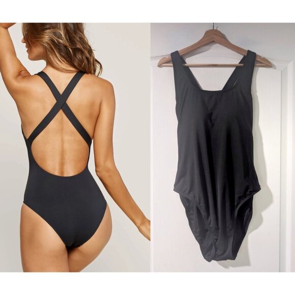 NWT Andie Swim | The Tulum One Piece in Flat Black (XXL) - Picture 1 of 16